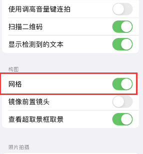 两当苹果手机维修网点分享iPhone如何开启九宫格构图功能 